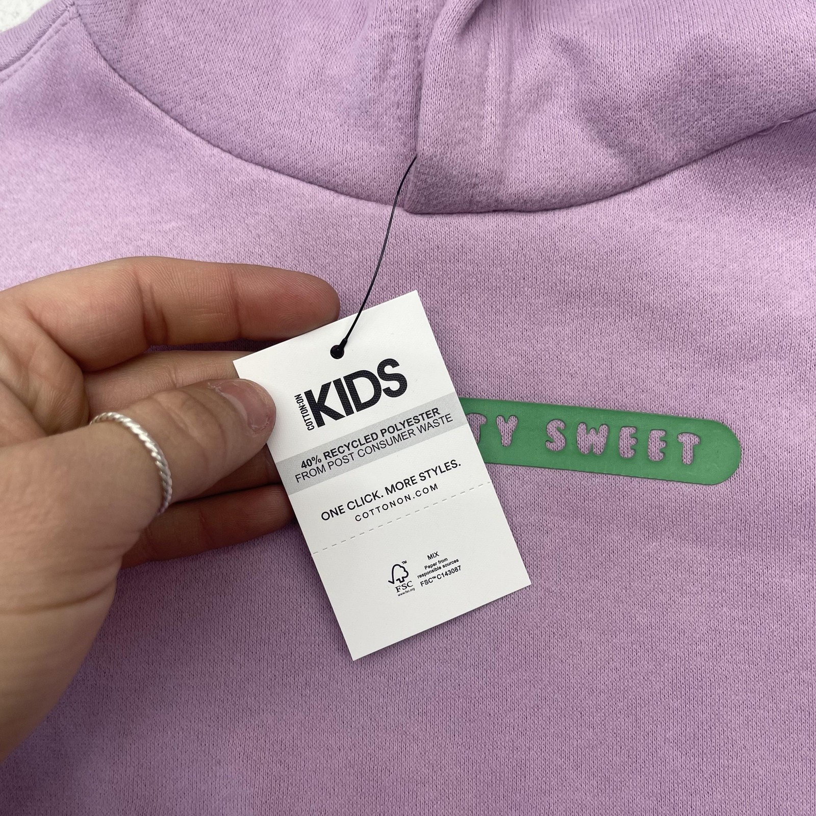 Cotton On Kids Hoodie Sweatshirt Youth 3 Purple Donut Club Life Is Pretty Sweet