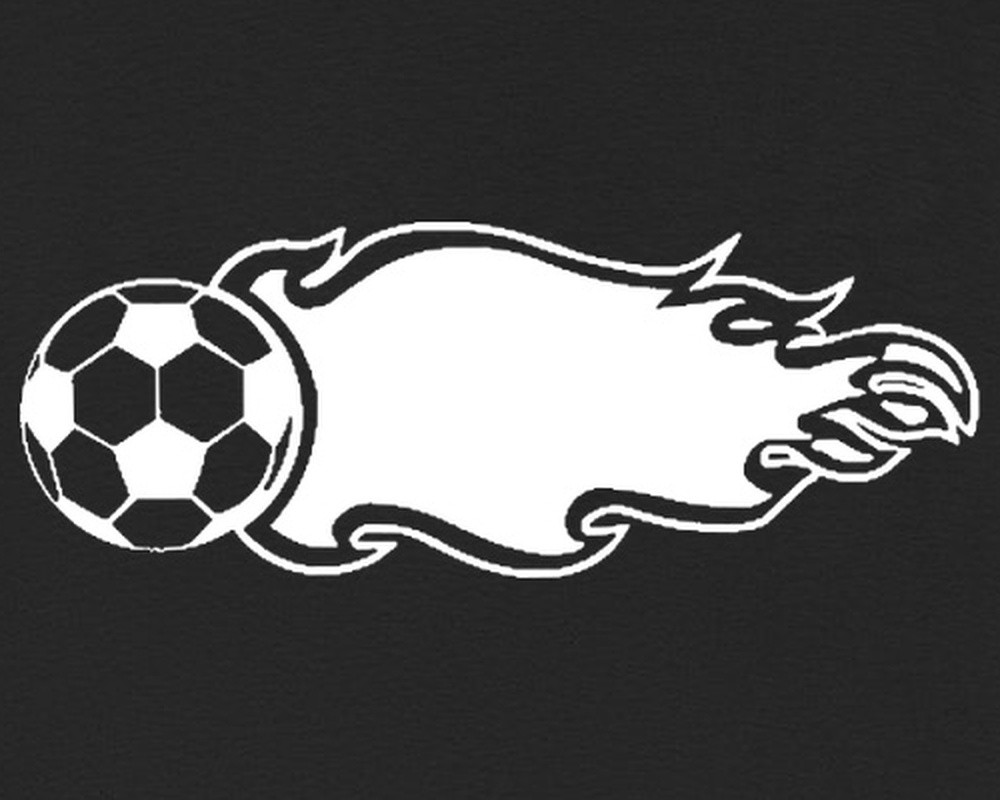 Flaming Soccer Ball Speed Fire T-Shirt Black White Futbol Tee