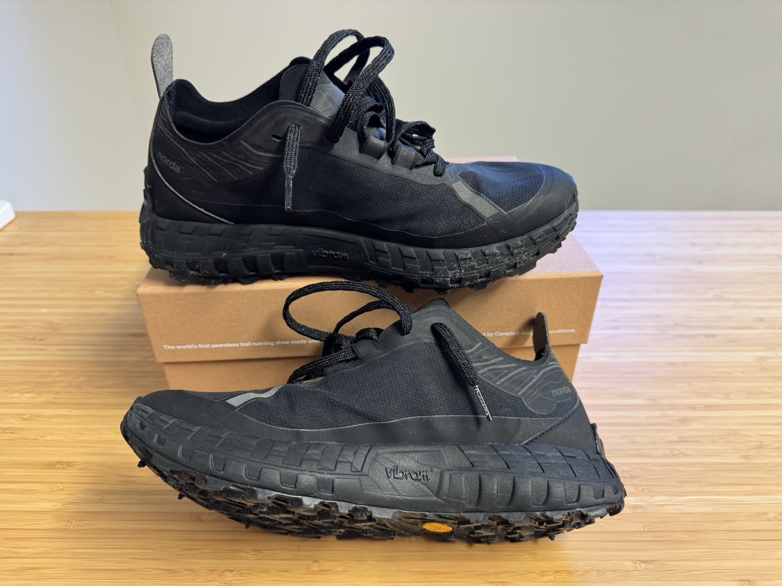 Norda 001 Trail Running Shoes Dyneema Stealth Black, Size 9.5M/11W Excellent 5mi