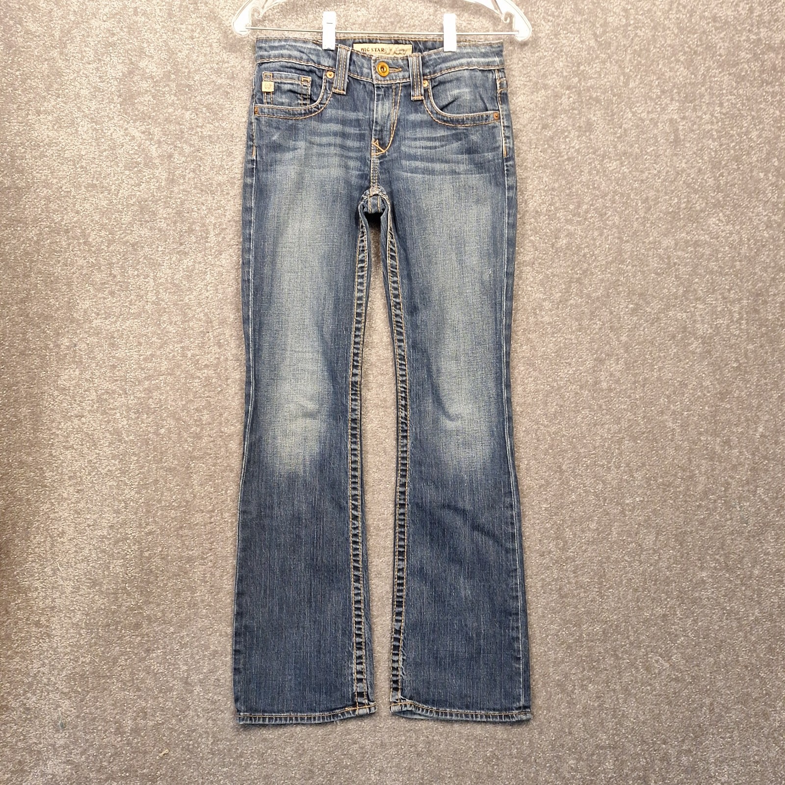 Big Star Casey Jeans Womens 26R (27×31) Blue Low Rise Bootcut Denim Distressed