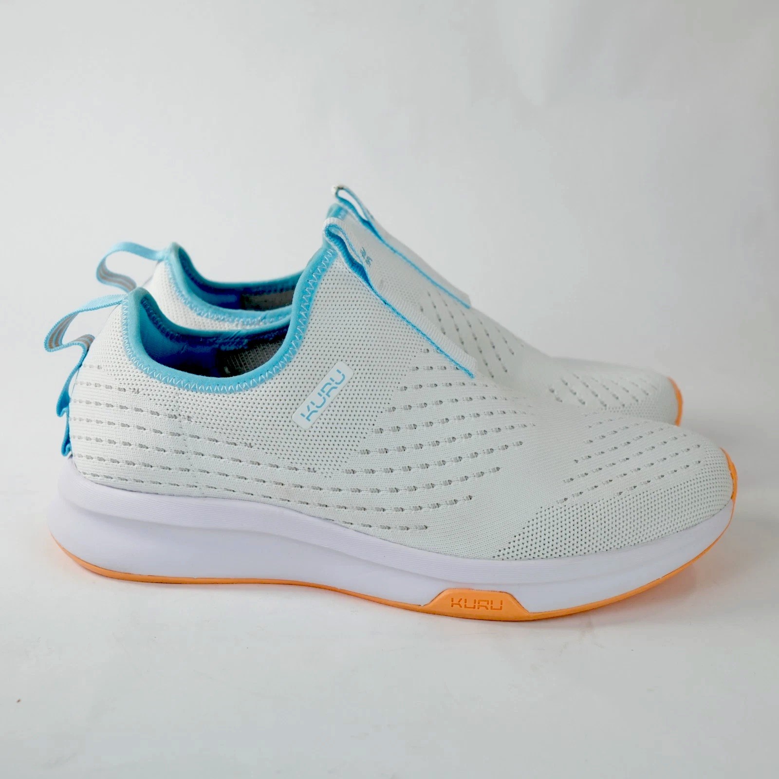 Kuru ATOM Slip-On Bright White-Topaz Blue Women’s Size 10.5 *EXCELL COND!