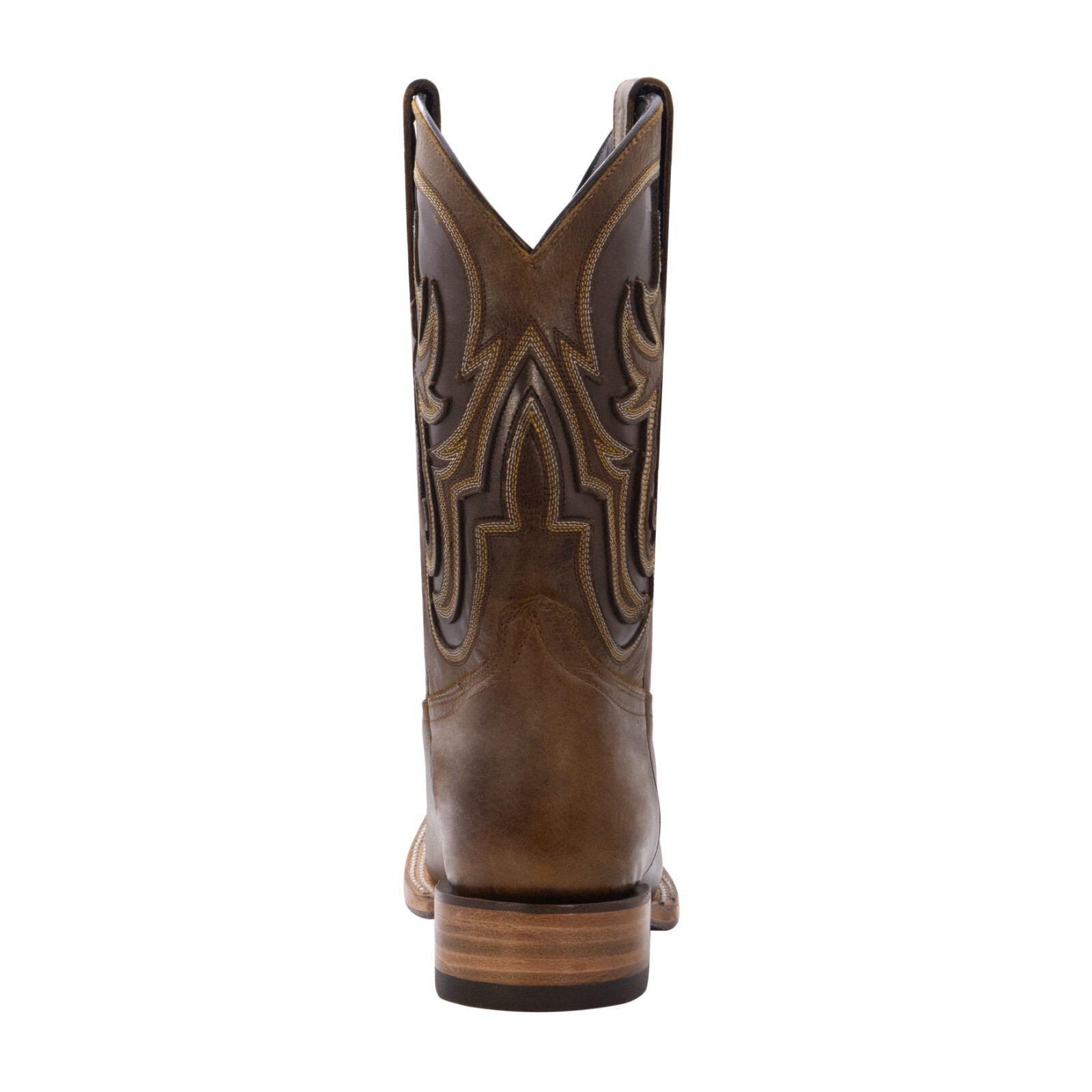 Men Genuine Leather Ranch Square Toe Brown Western Boots Handcrafted Quality