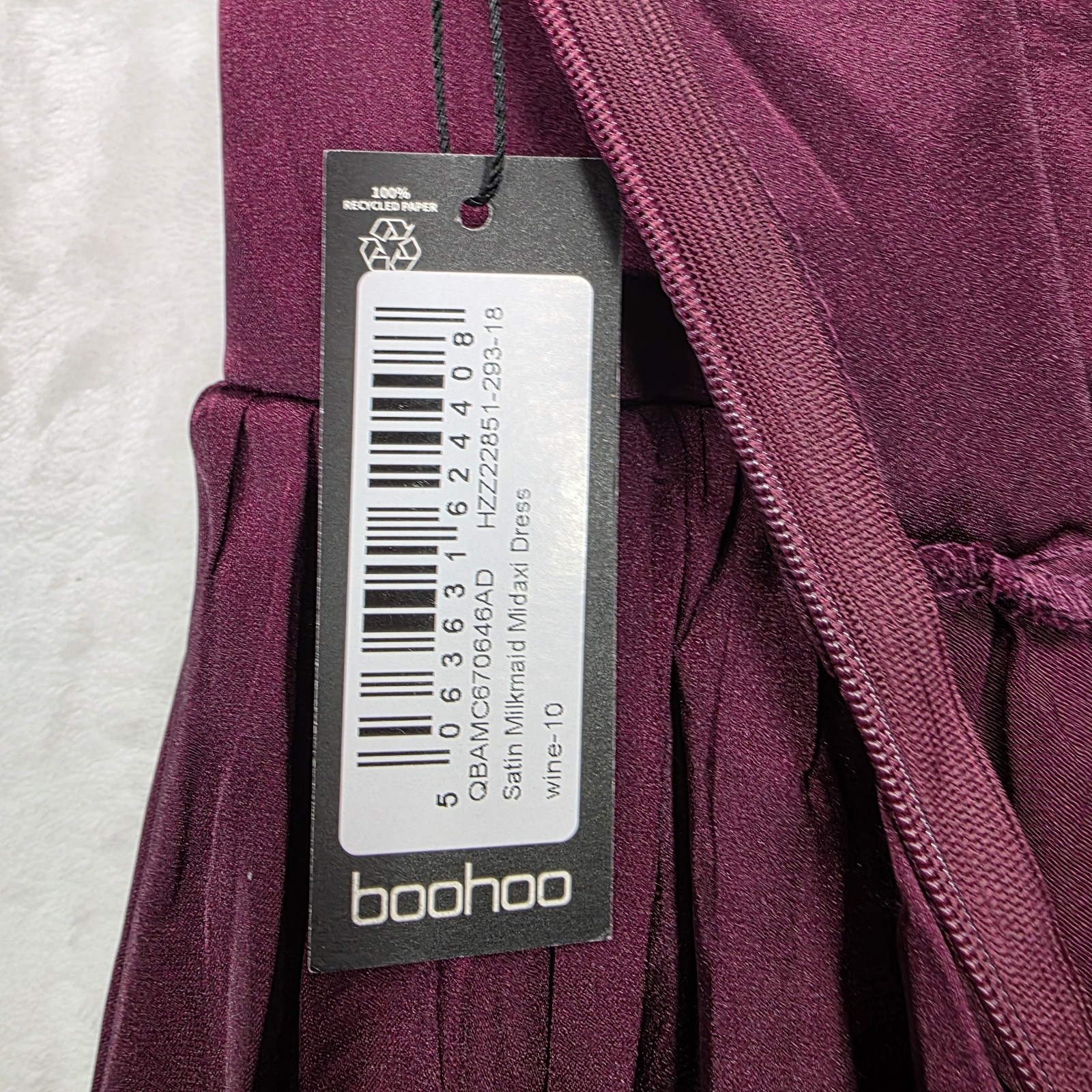 Boohoo Burgandy Milkmaid Maxi Dress Deep Plunge V-neck Sz 6 Basque Sleeveless
