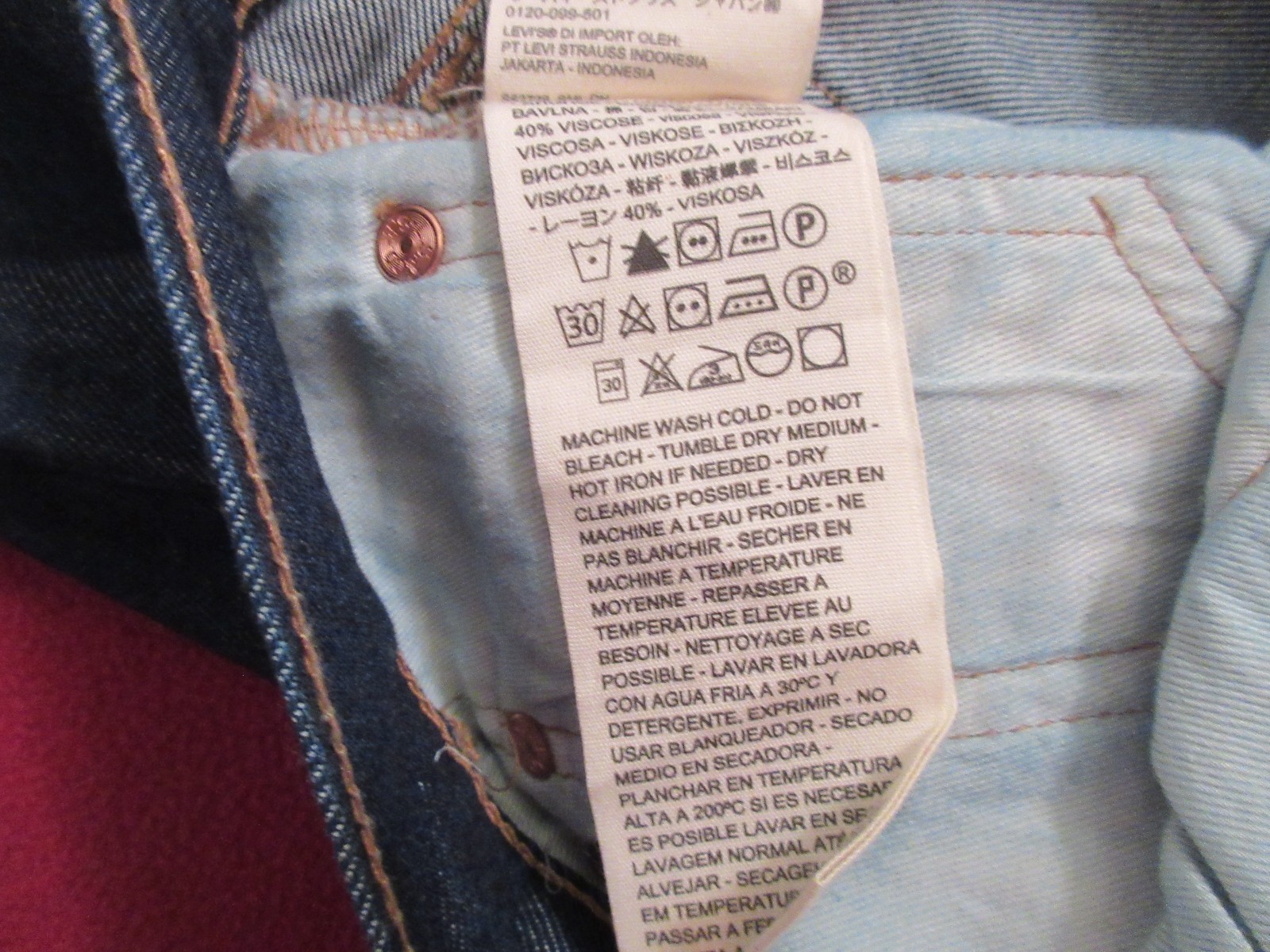 Levi’s Premium 501 Original Fit Circular Jeans Blue Size 29X30 NWT RT$108 3632