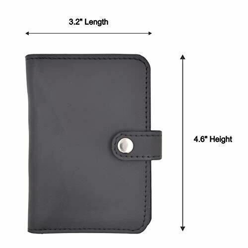 Genuine Leather Bifold Badge ID Holder with Snap Closure