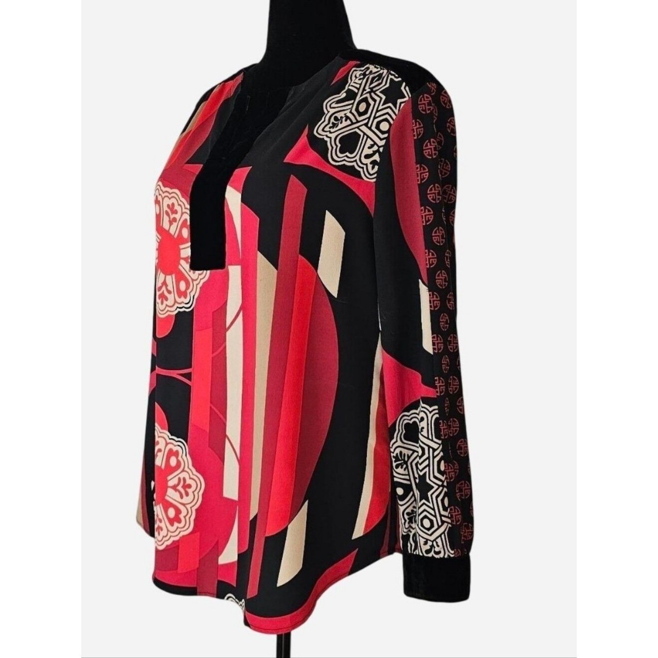 CHICO’S Women’s Multicolor Printed Long-Sleeve Tunic. Size 2 Or US 12