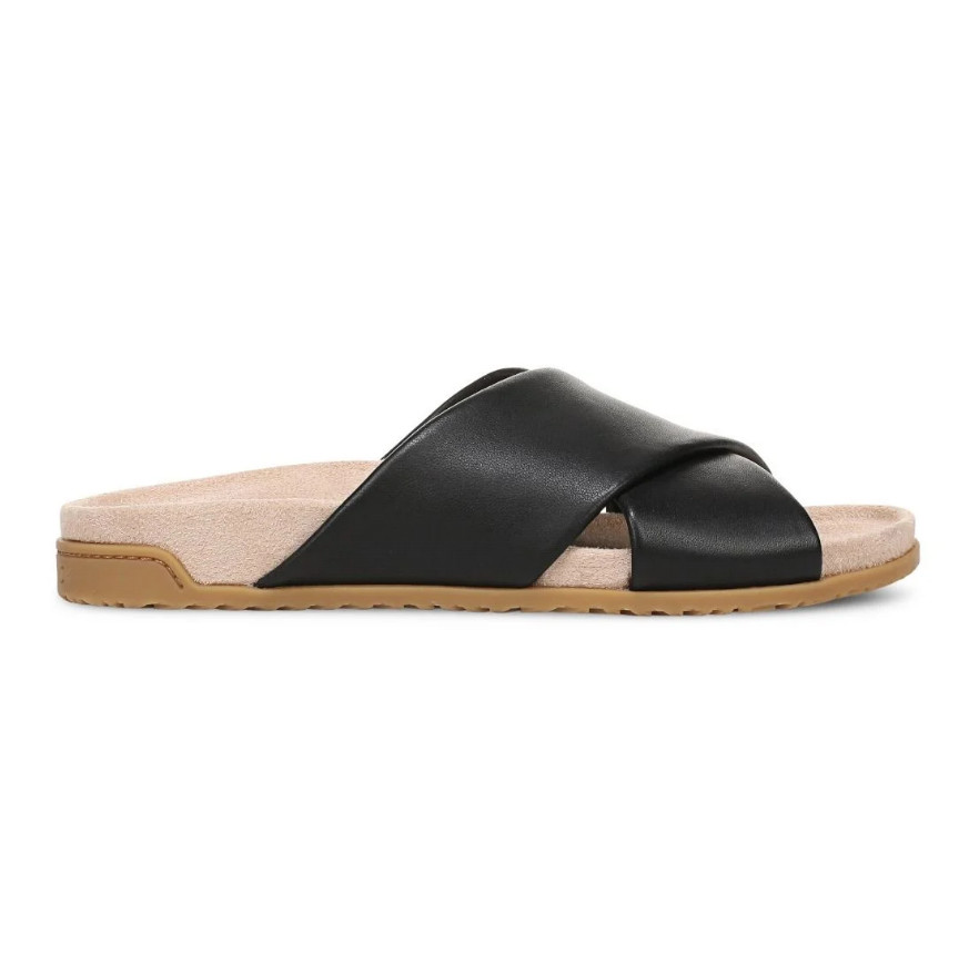 VIONICS Etna Slide Sandal – Black Leather NEW