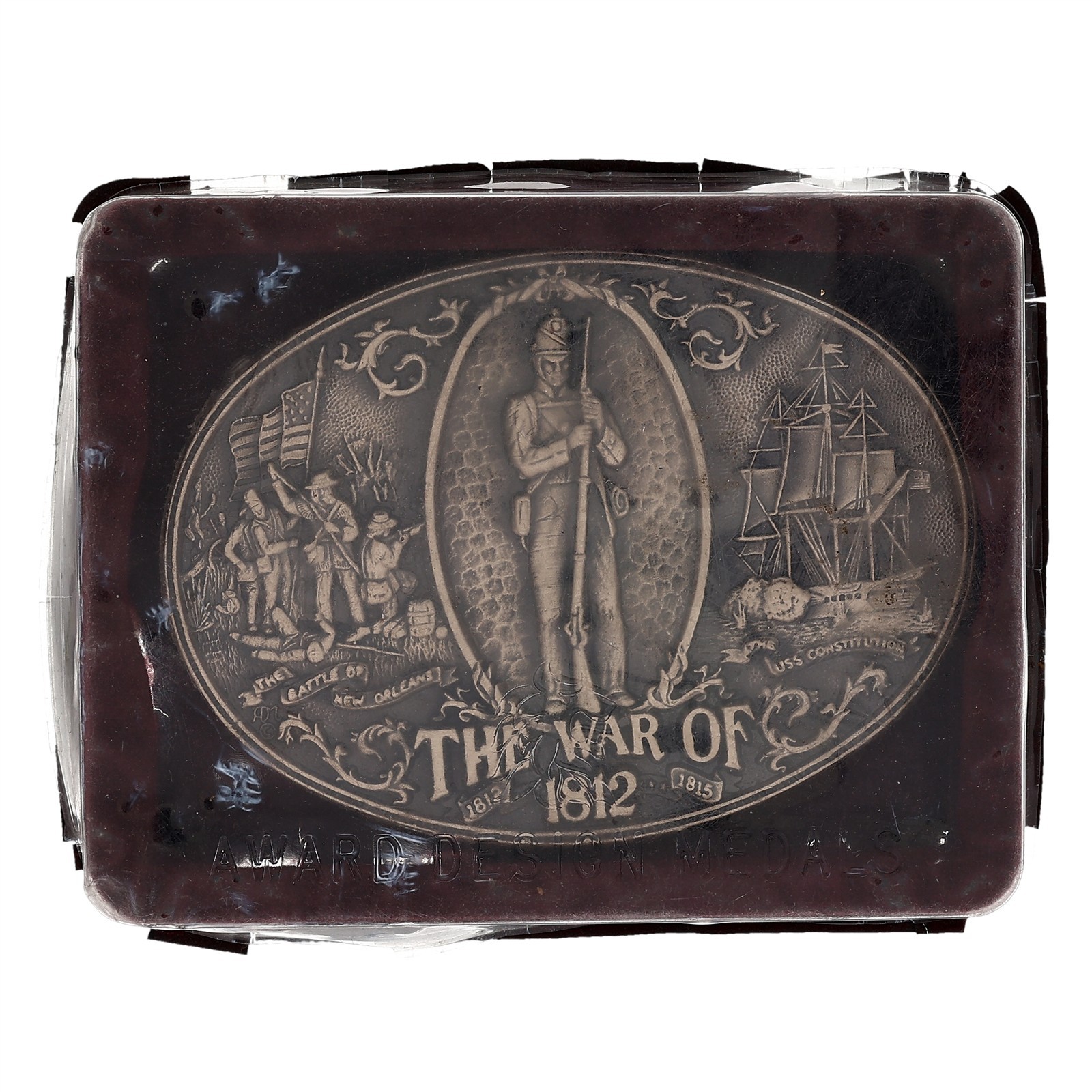 Vintage NOS Solid Brass War of 1812 1815 USS Constitution ADM 1985 Belt Buckle