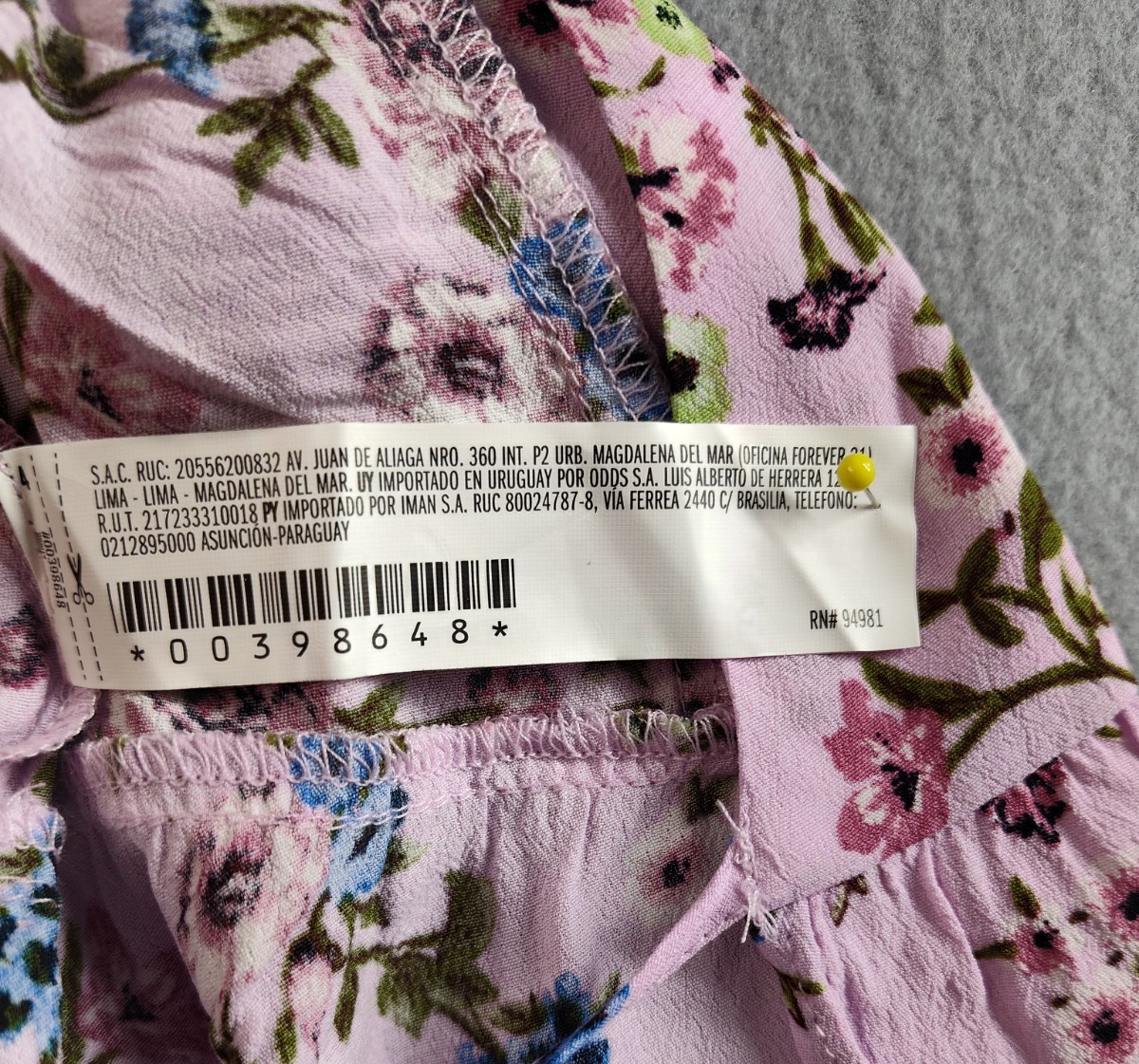 Forever 21 Women Romper M Purple Floral Ruffle Puff Sleeve V Neck Summer Casual