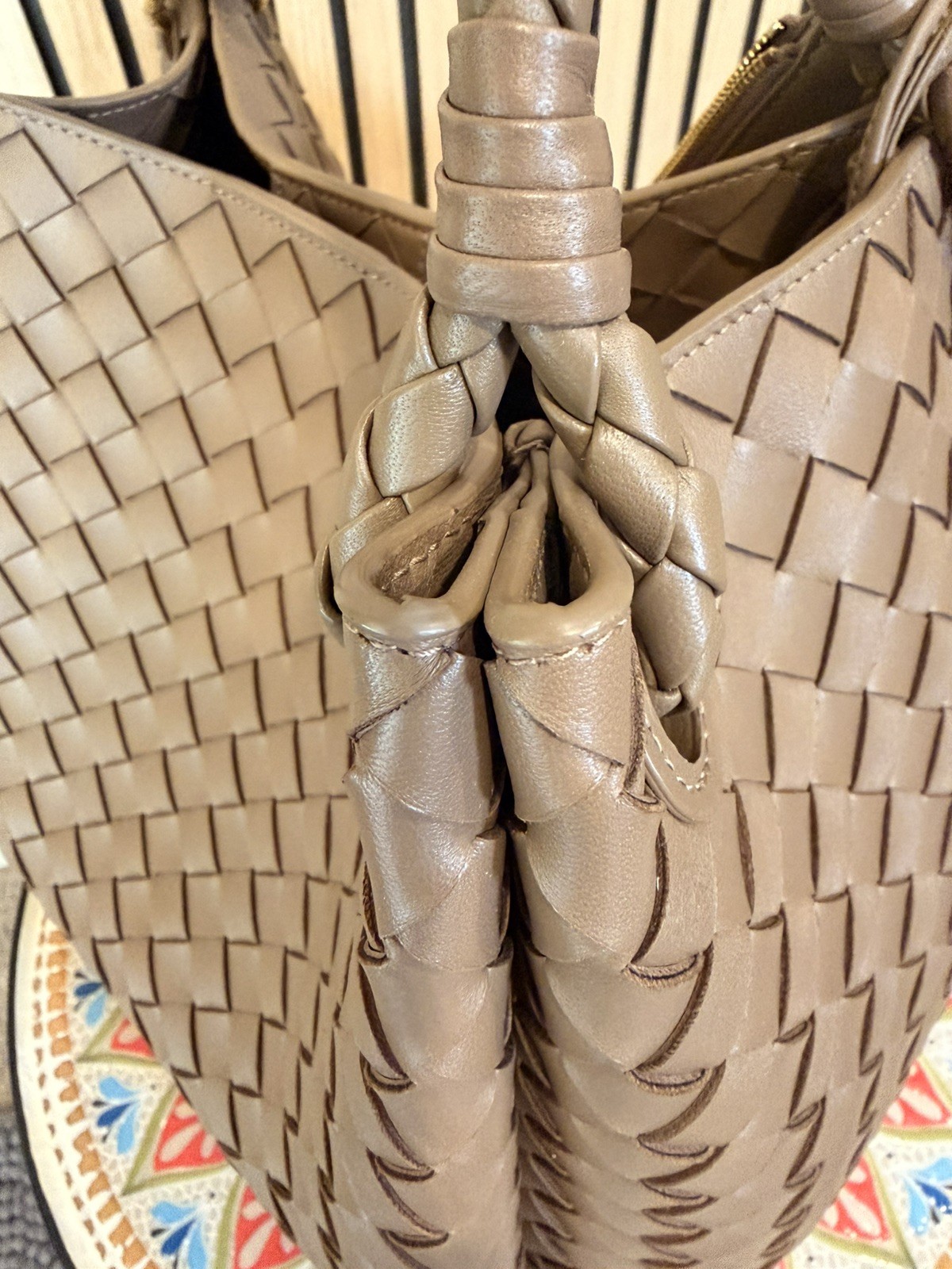 Bottega Veneta Intrecciato Large Parachute Shoulder Bag Pinecone
