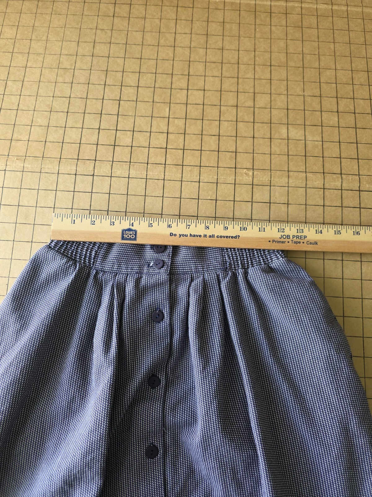 Jantzen Vintage Petite Button Front A-Line Gray Check Skirt Sz 12 Made In USA