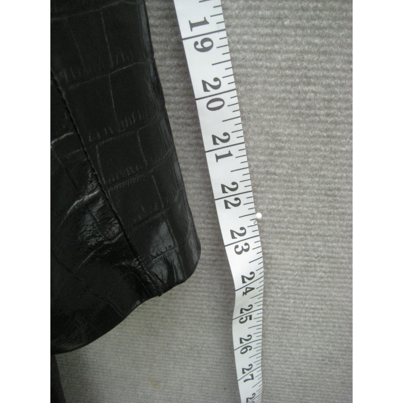 Newport News Jacket Leather Lined Size 12 Black Animal Print Long