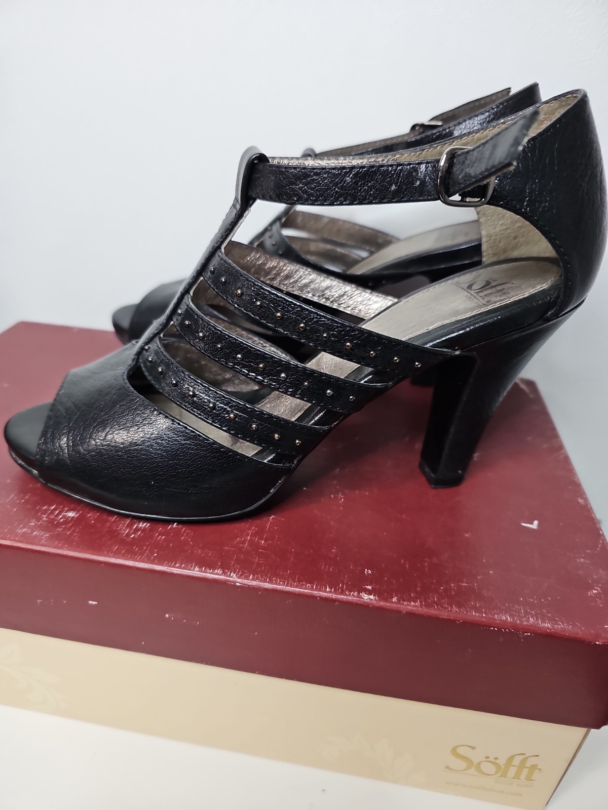 Sofft Rialto Black Strappy Open Toe Dress Sandals Women’s Size 8.5 NIB