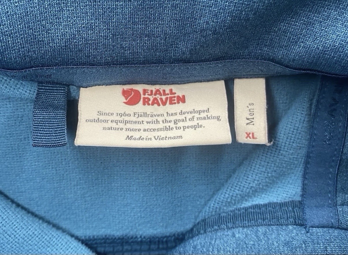 Fjallraven Mens Abisko Trail Pullover XL Blue Long Sleeve 1/2 Half Zip 81502