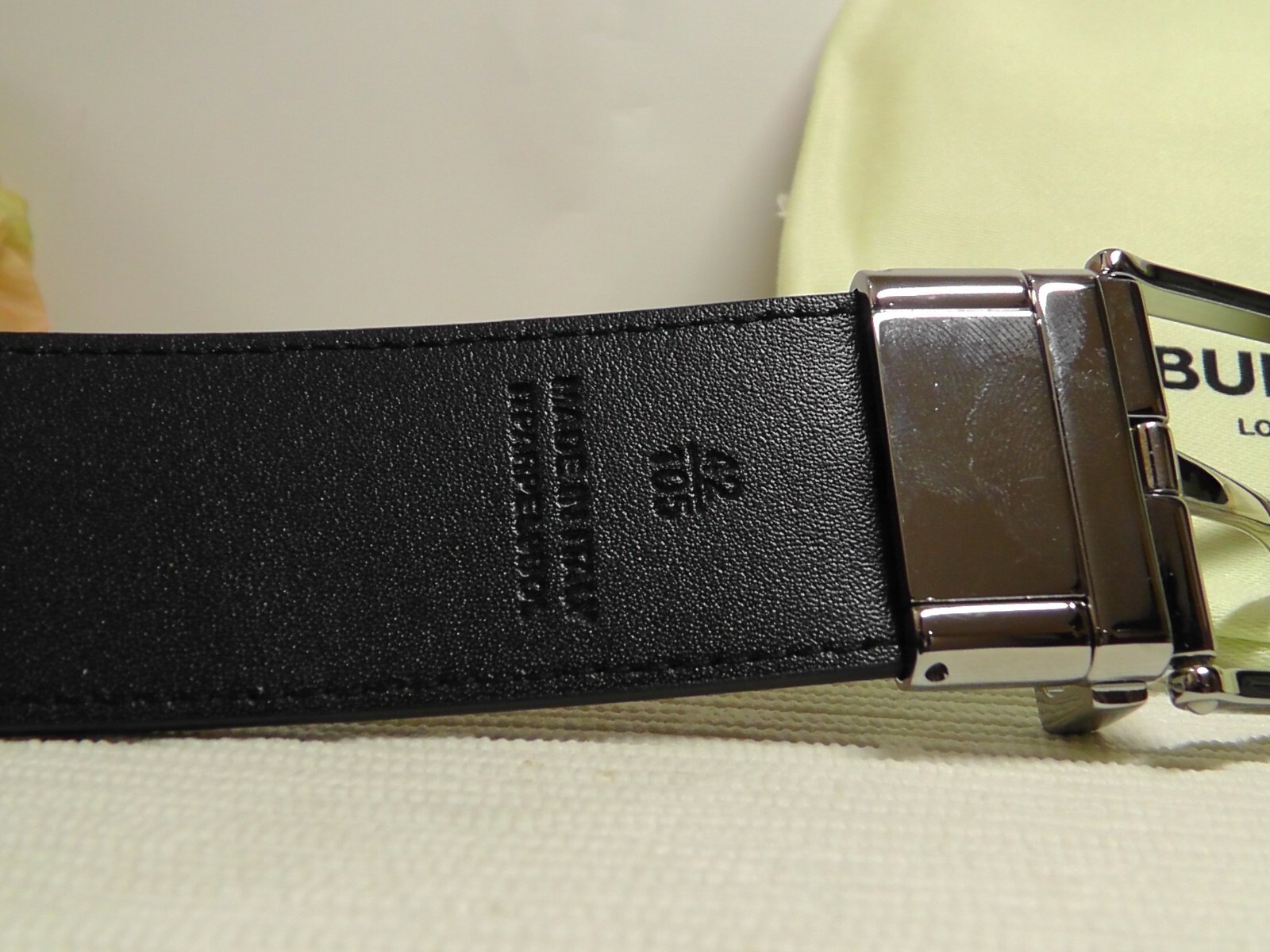 BURBERRY Archive Beige / Black Vintage Check E-Canvas Reversible Belt Size 105cm