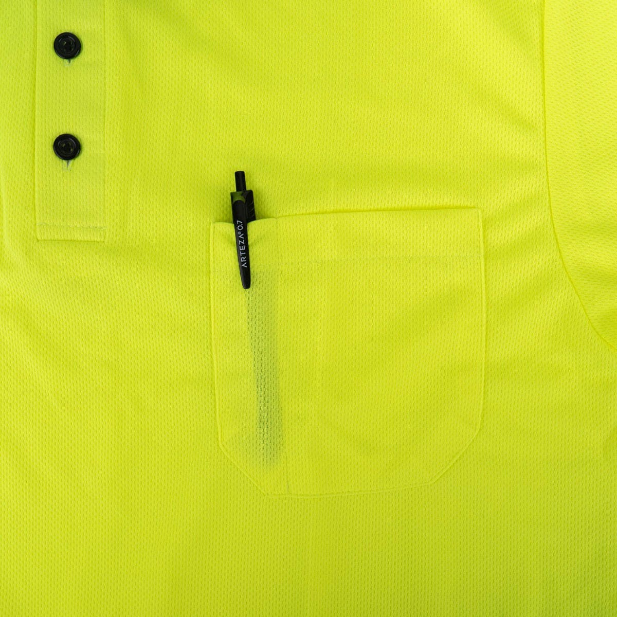 First Class Two Tone Polyester Polo Shirt with Reflective Stripes and ID