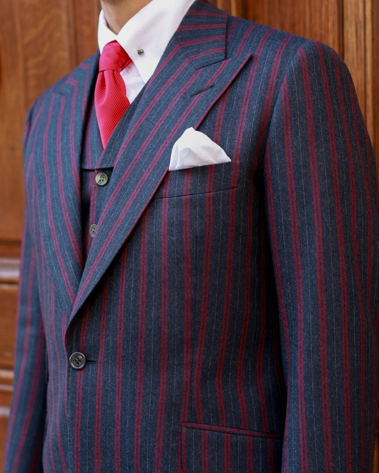 Mens Suits Checked Striped Business Regular Fit Peak Lapel Outwear Work Casual