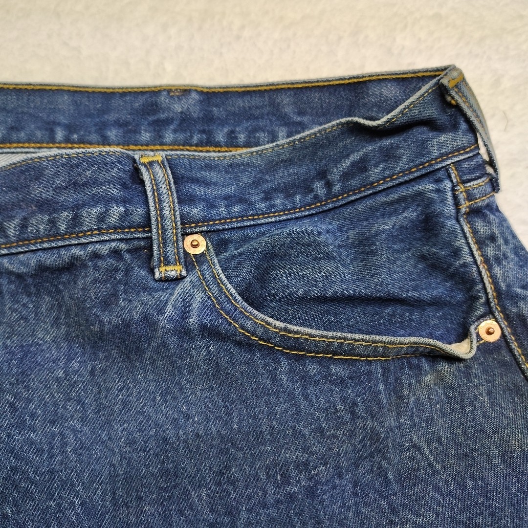 Levis Jeans 501 Mens 50×30 Button Fly Straight Leg Blue Denim Med Wash Work