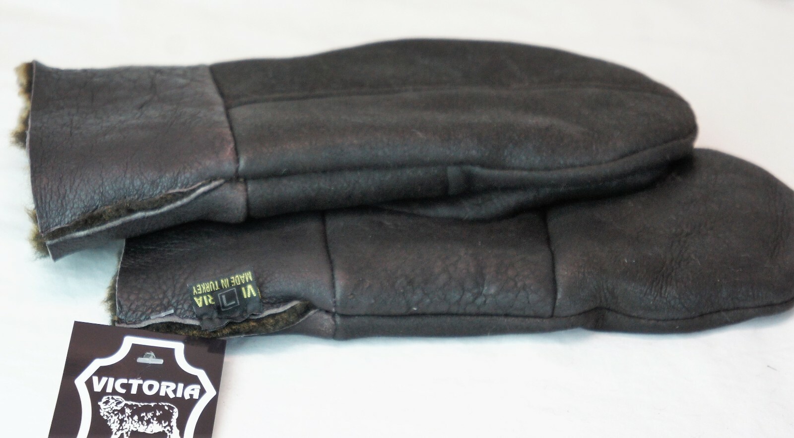 REAL GENUINE SHEEPSKIN SHEARLING LEATHER MITTENS UNISEX BROWN / BROWN ASH S-2XL