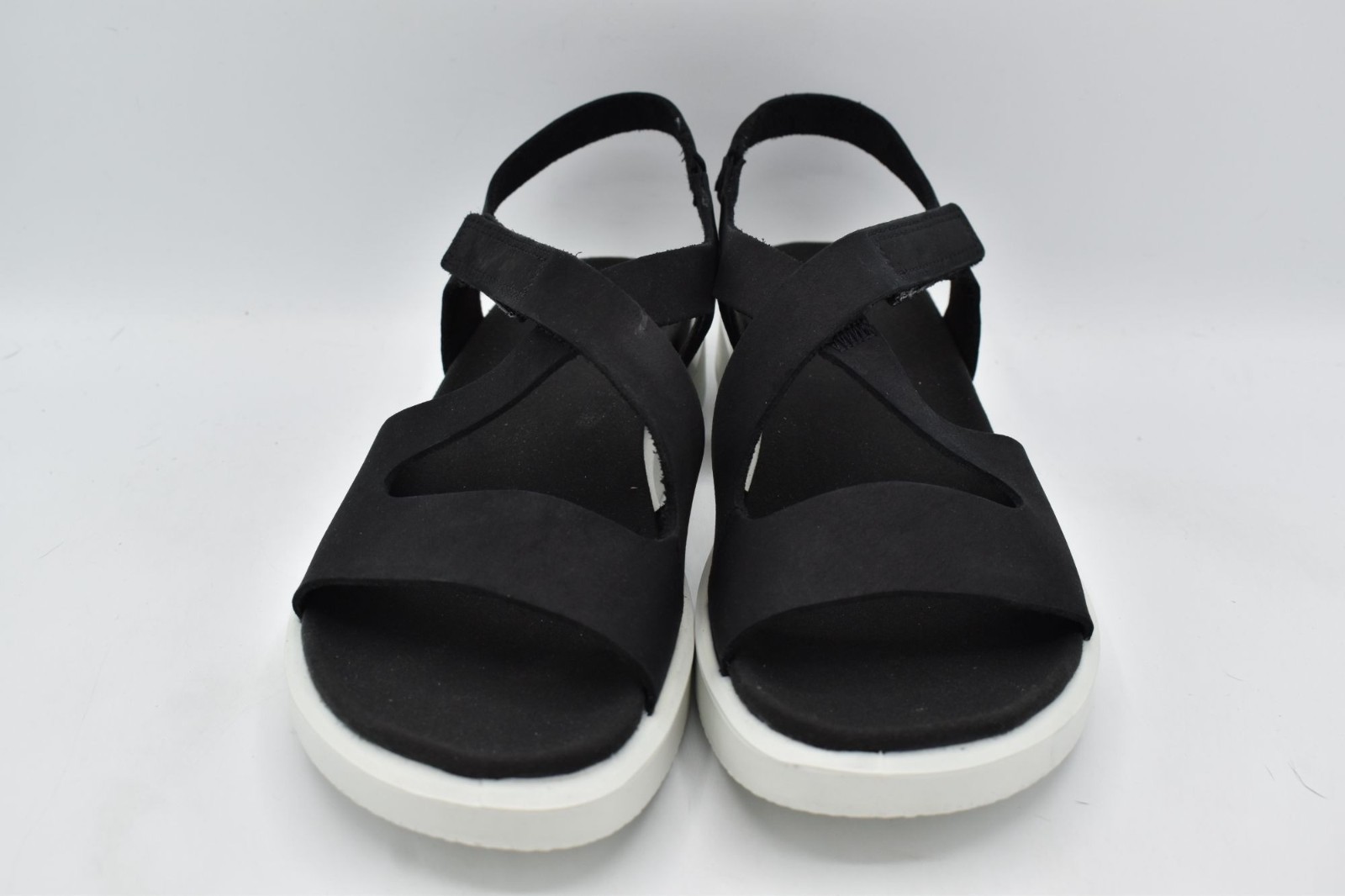 ECCO Womens EU 40 US 9-9.5 Flowt Black Leather Strappy Crosstrap Sandals Shoes