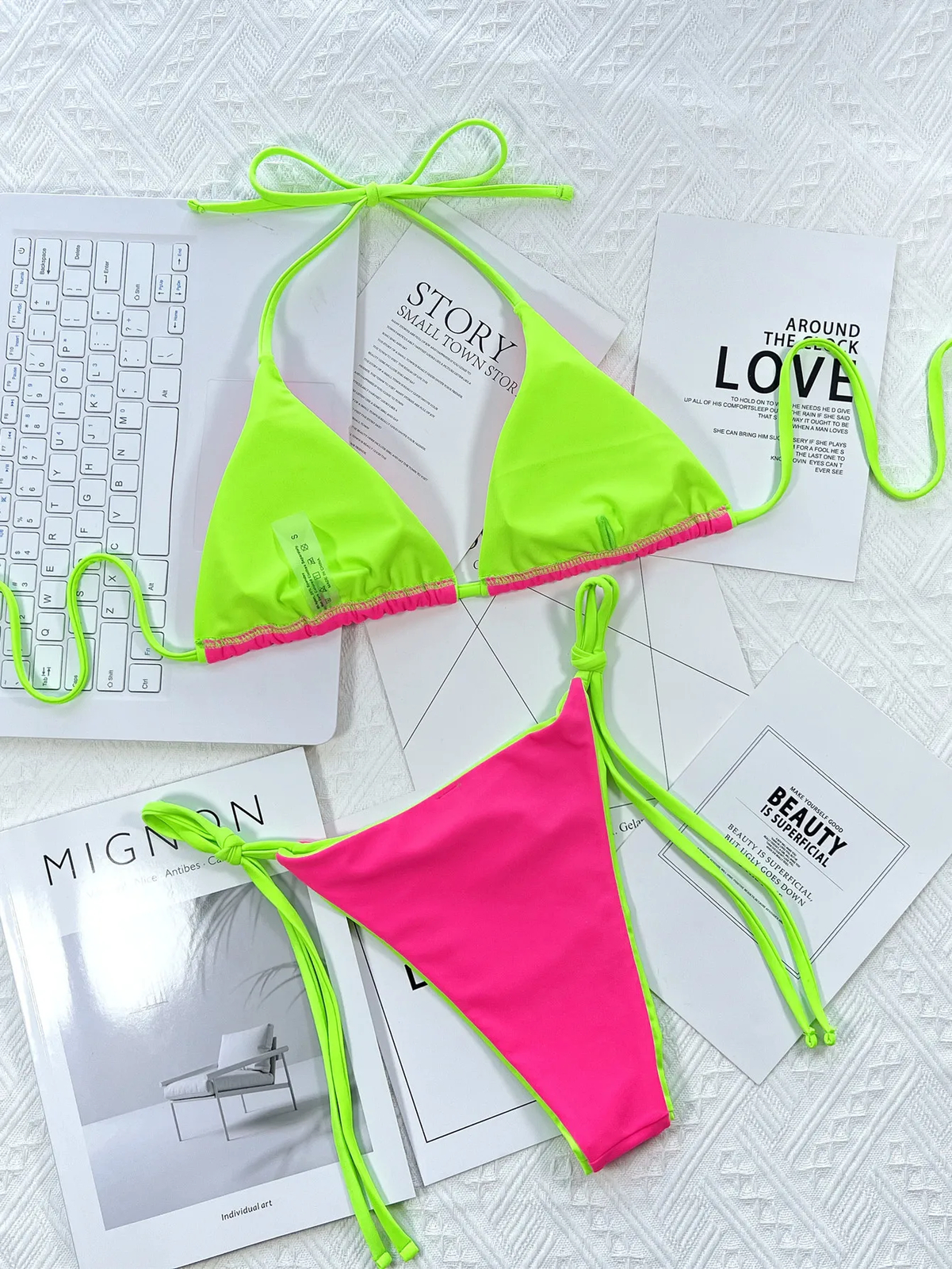 Womens Sexy Triangle Push Up Brazilian Bikini String Swimwear Thong Bathing Suit