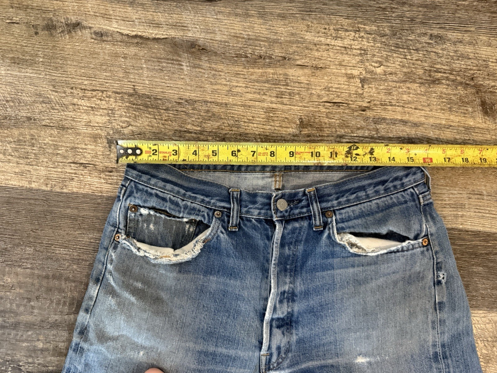 Levi’s 501 Selvage Single Stitch 70s Button Fly Measurement In Pictures