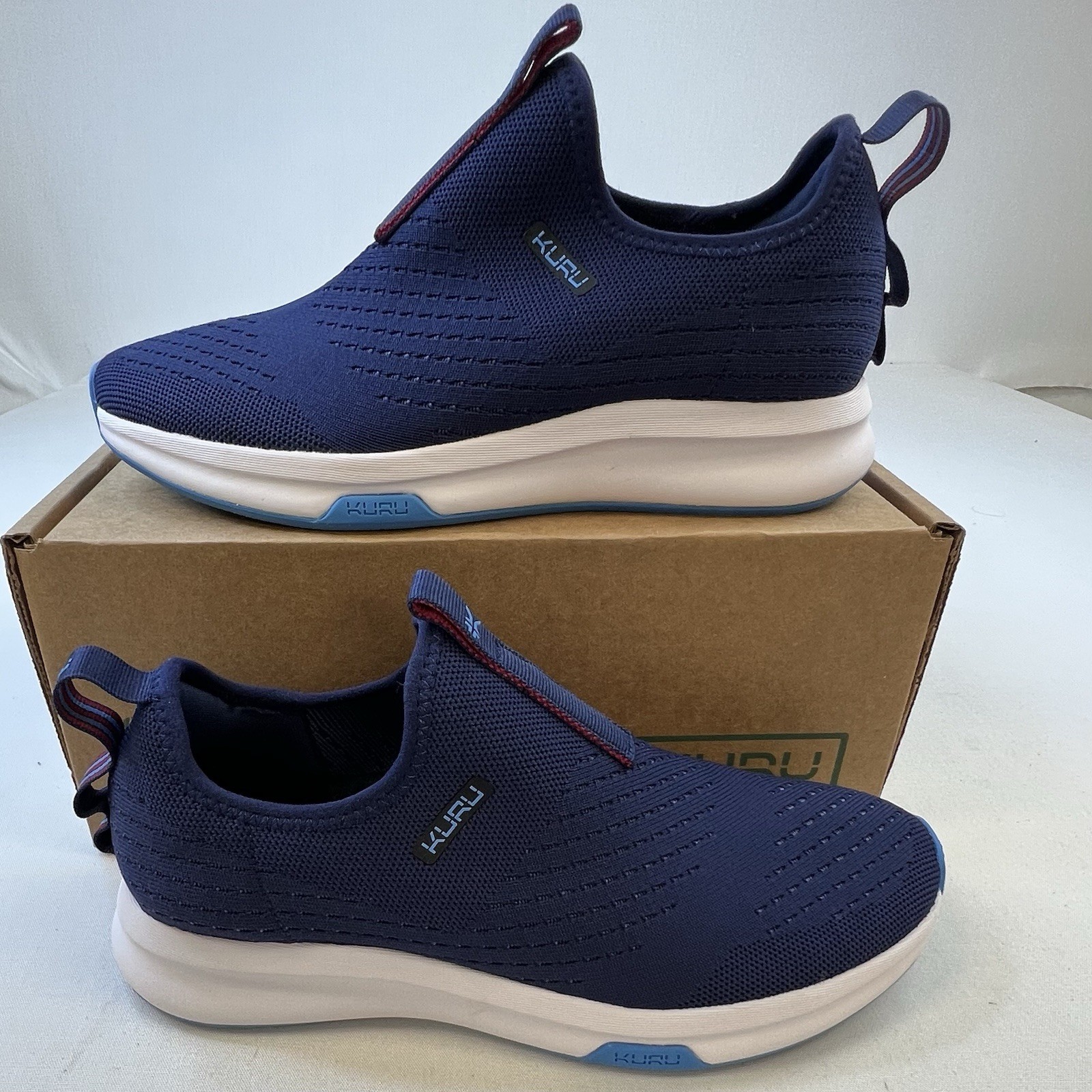 Kuru Atom Women’s Navy Blue Slip-On Orthotic Shoe Size 9.5 Breathable Blue Knit