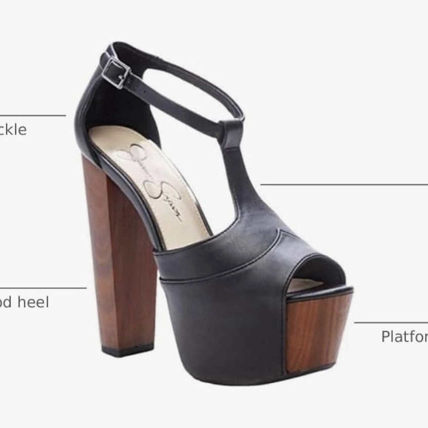 Jessica Simpson Black Leather Platform T-Strap Buckle Sandals Women’s 7M