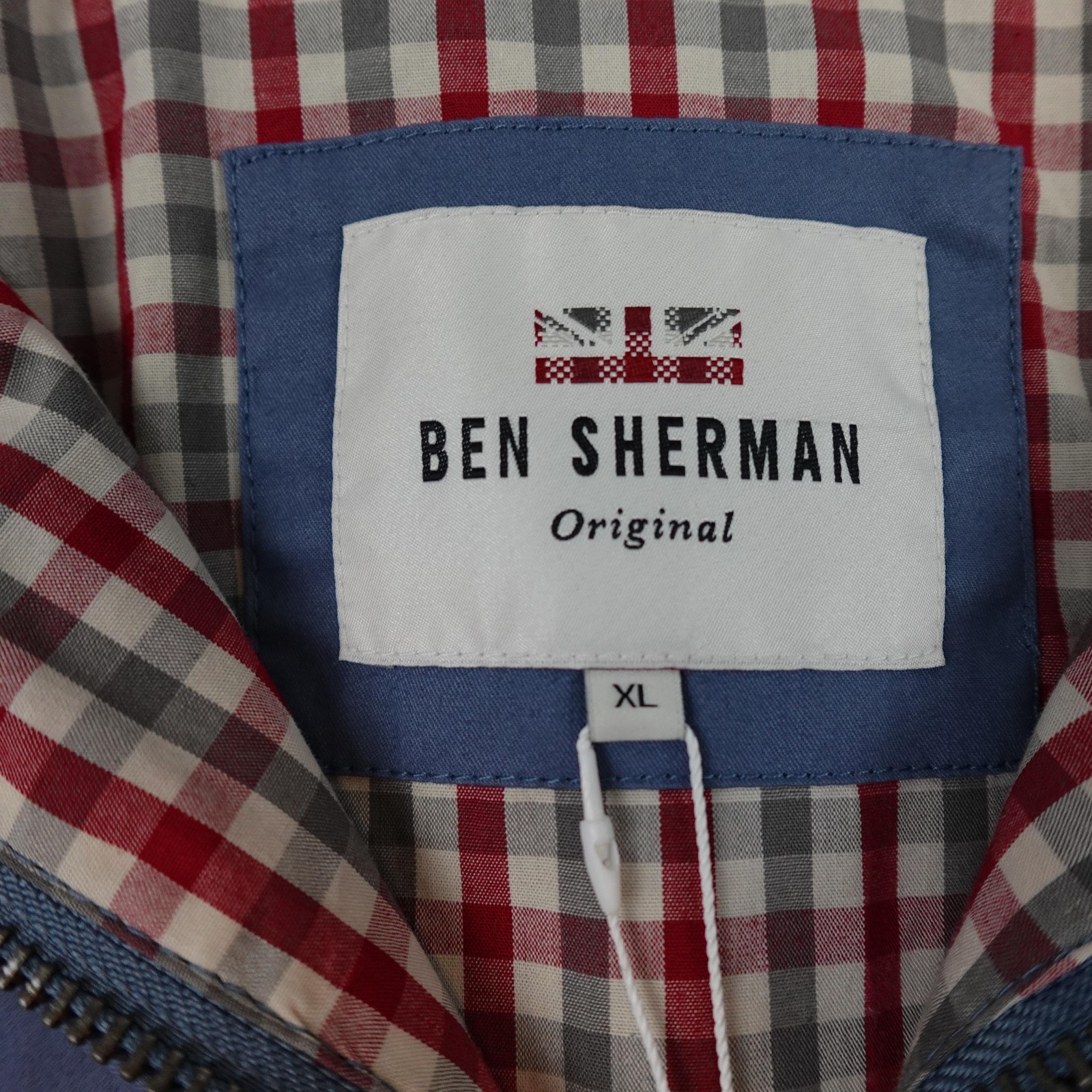 Ben Sherman New Core Harrington Jacket Mens XL Blue Windbreaker Full Zip 0047822