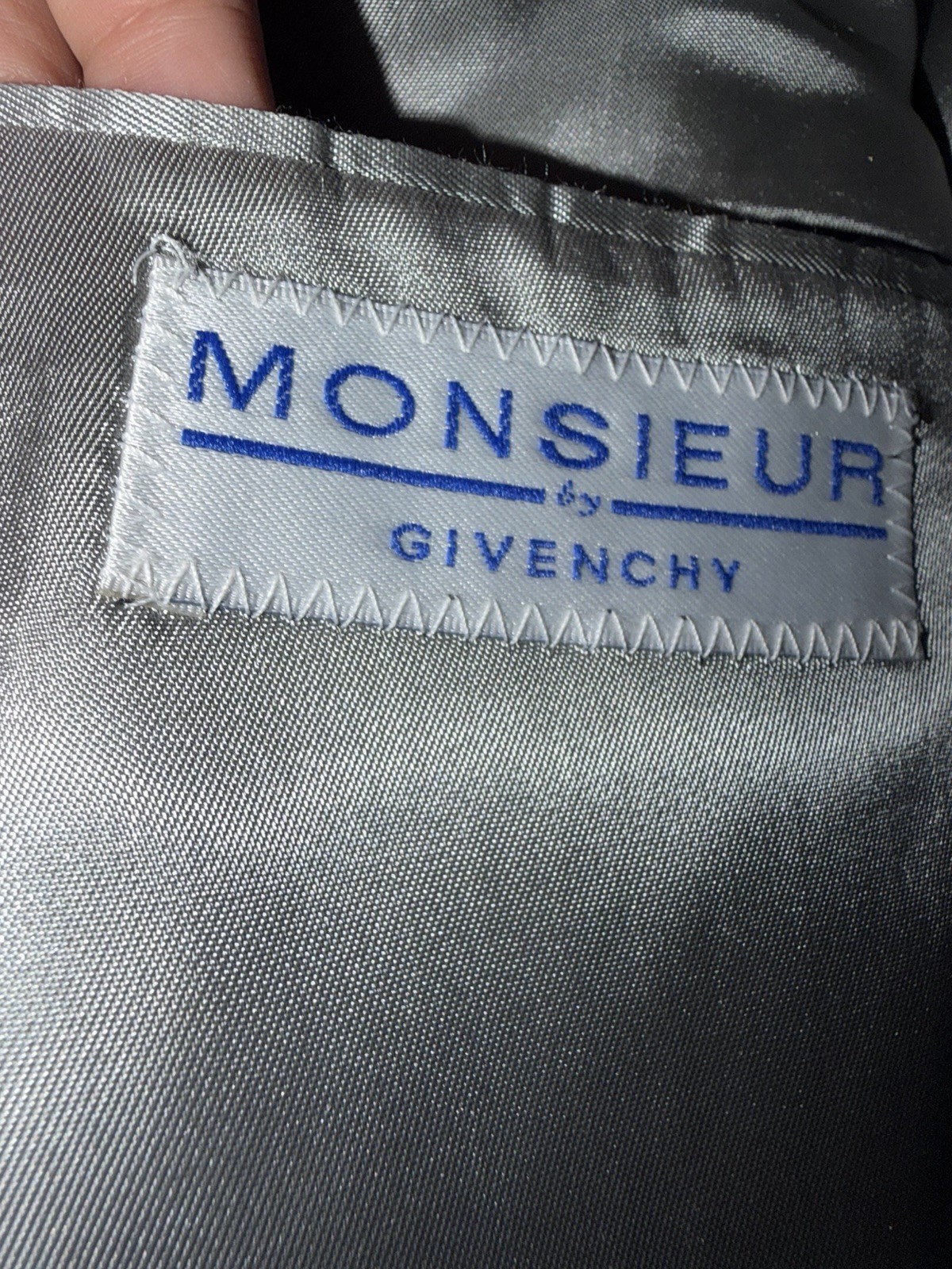 Givenchy Monsieur Blazer 46L Gray Wool Silk Sport Coat 3 Button Made in Italy