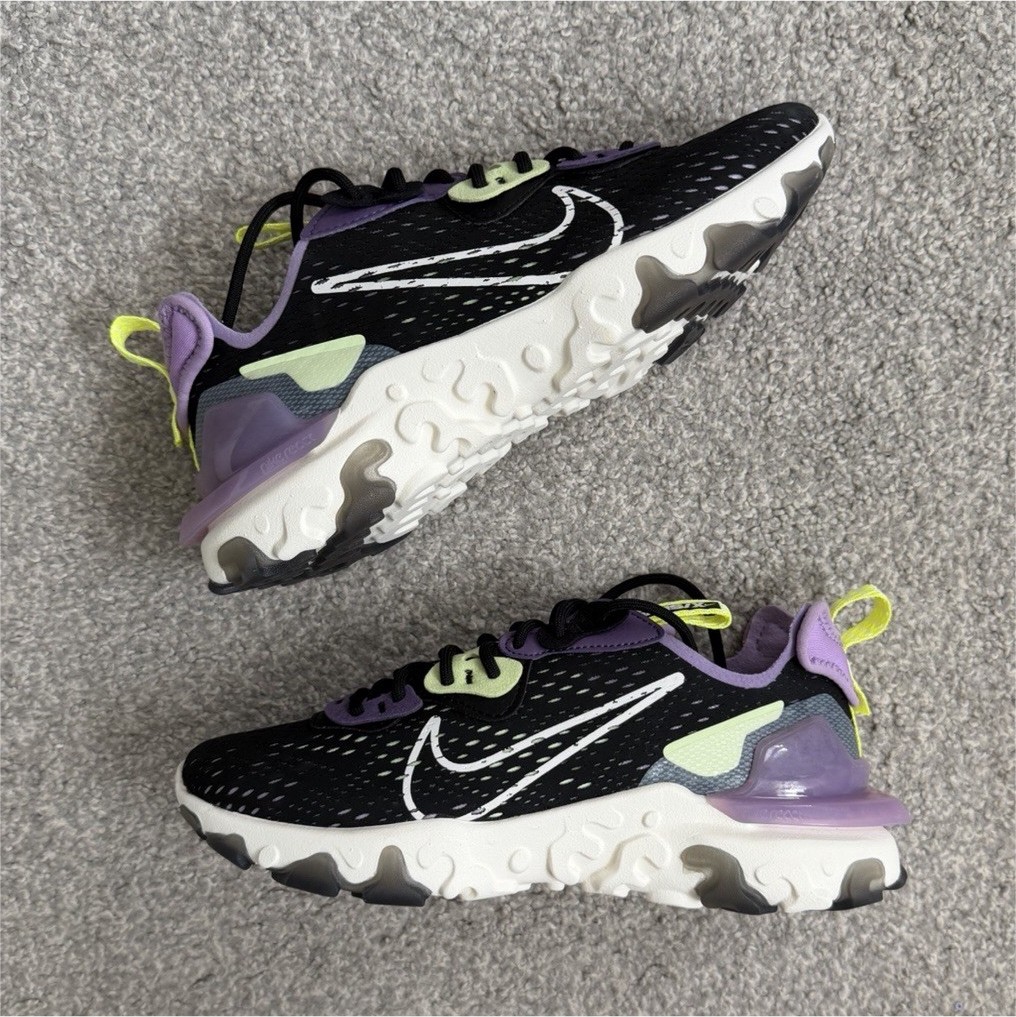 Nike d/ms/x women’s Sneakers Black Purple Green White 6.5 37.5