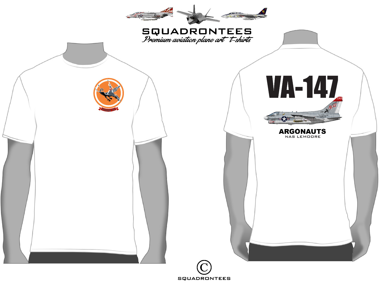VA-147 Argonauts A-7 Squadron T-Shirt, USN Licensed Product