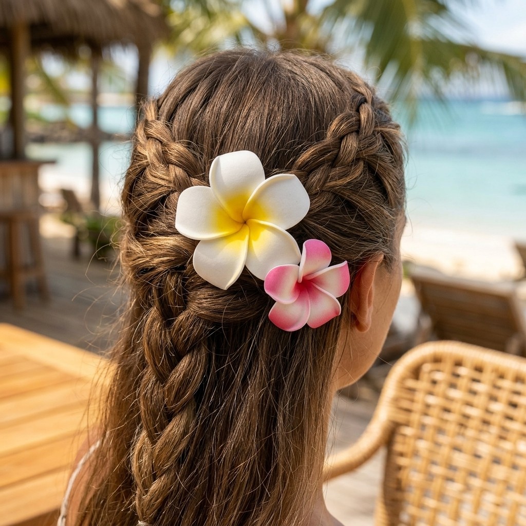 28Pack Plumeria Flower Hair Clips Assorted Color Hawaiian Style Hair Accessories