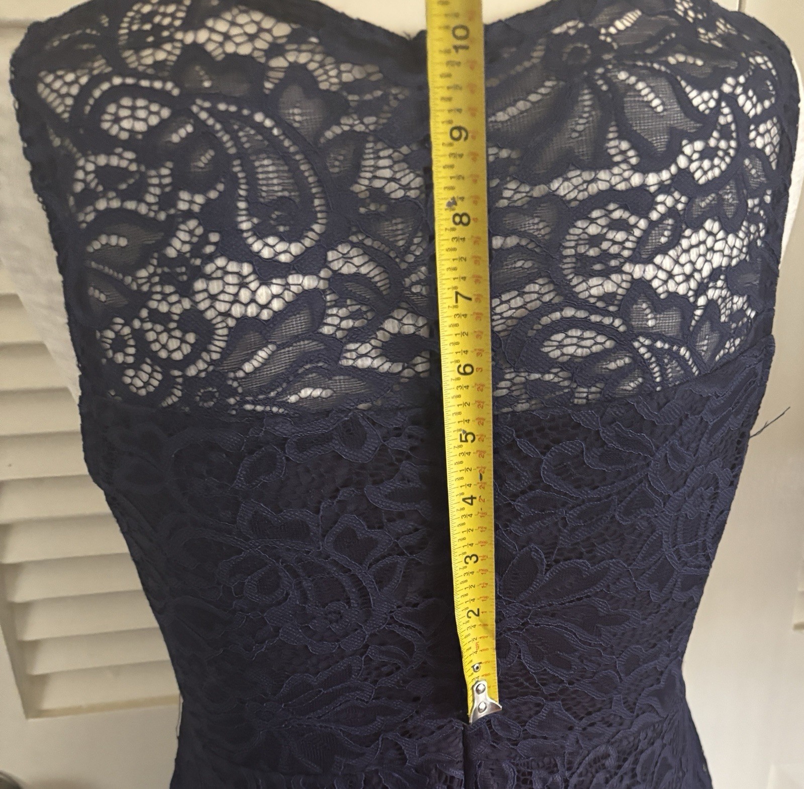 Romantic Navy Blue Crochet Lace Dress