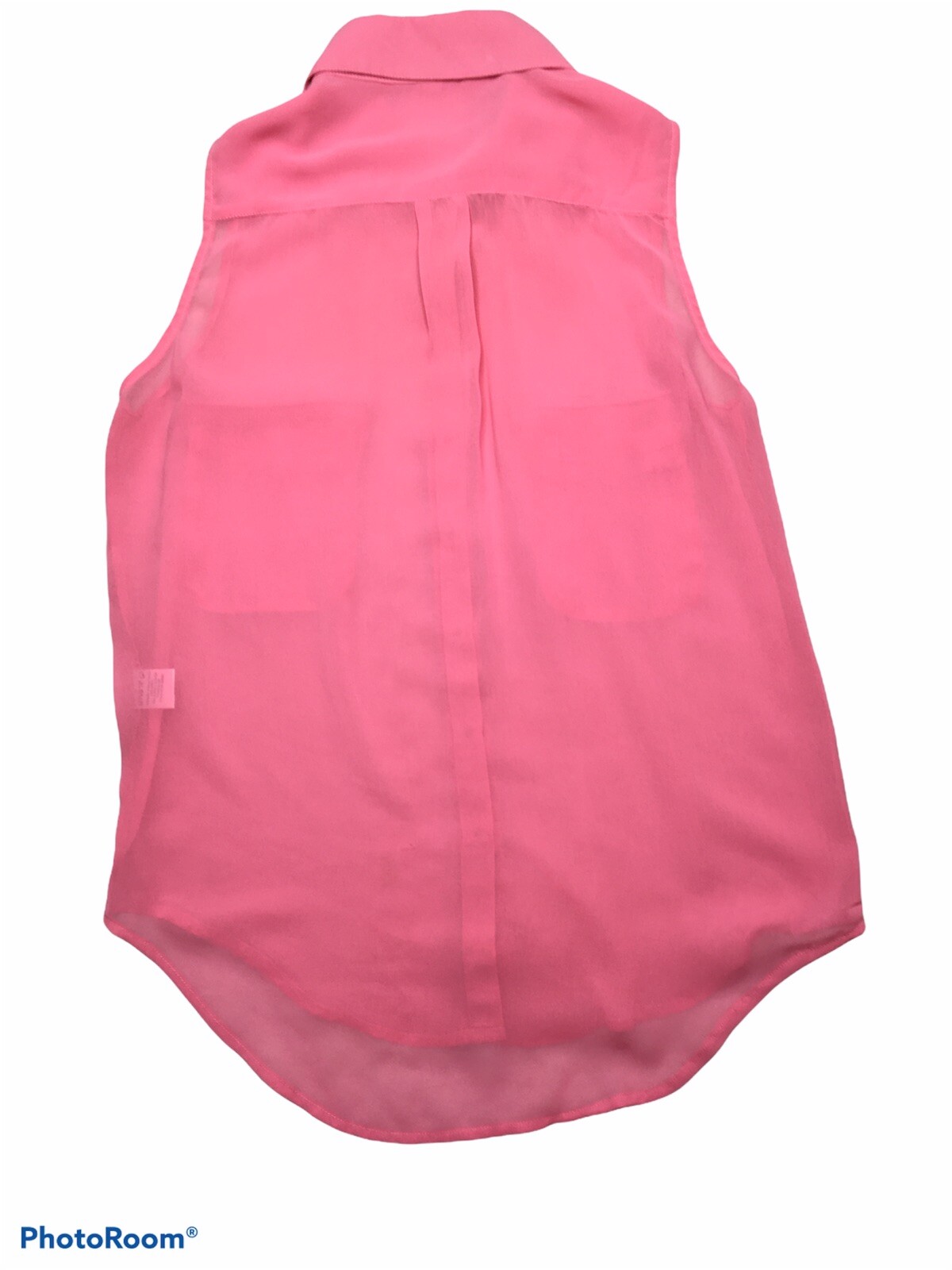Lovers + Friends Women’s Size XS Sleeveless Collared Flap Pockets Sheer Shirt