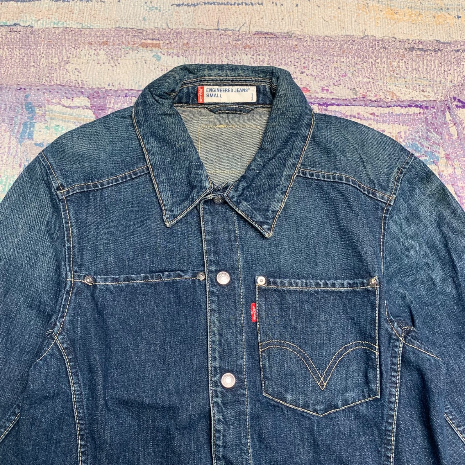 Vintage Y2K Levi’s Engineered Denim Snap Button Jean Jacket Small