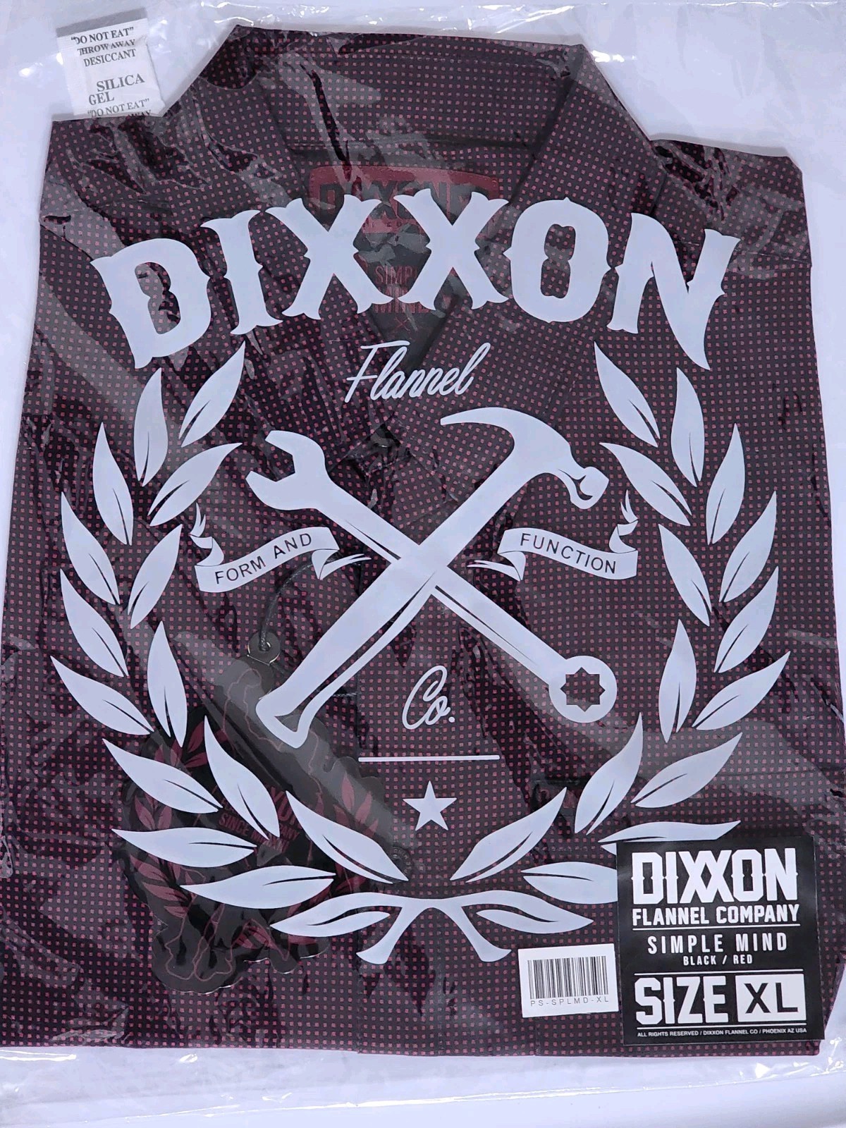 Dixxon Flannel Simple Mind Party Shirt – Black & Red. Men’s X-Large New With Tag