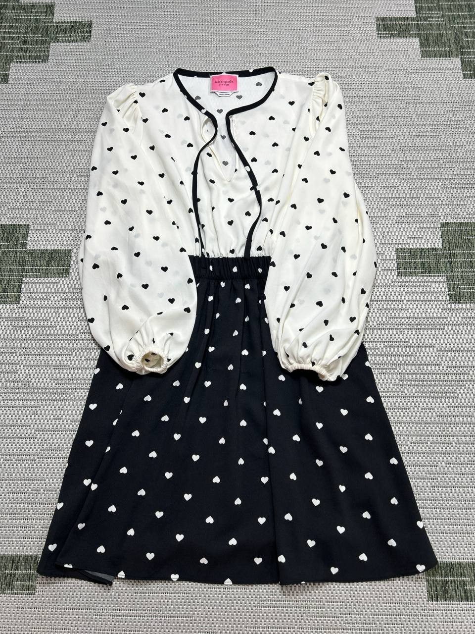 Kate Spade Dress Womens Small White Black Blouson *