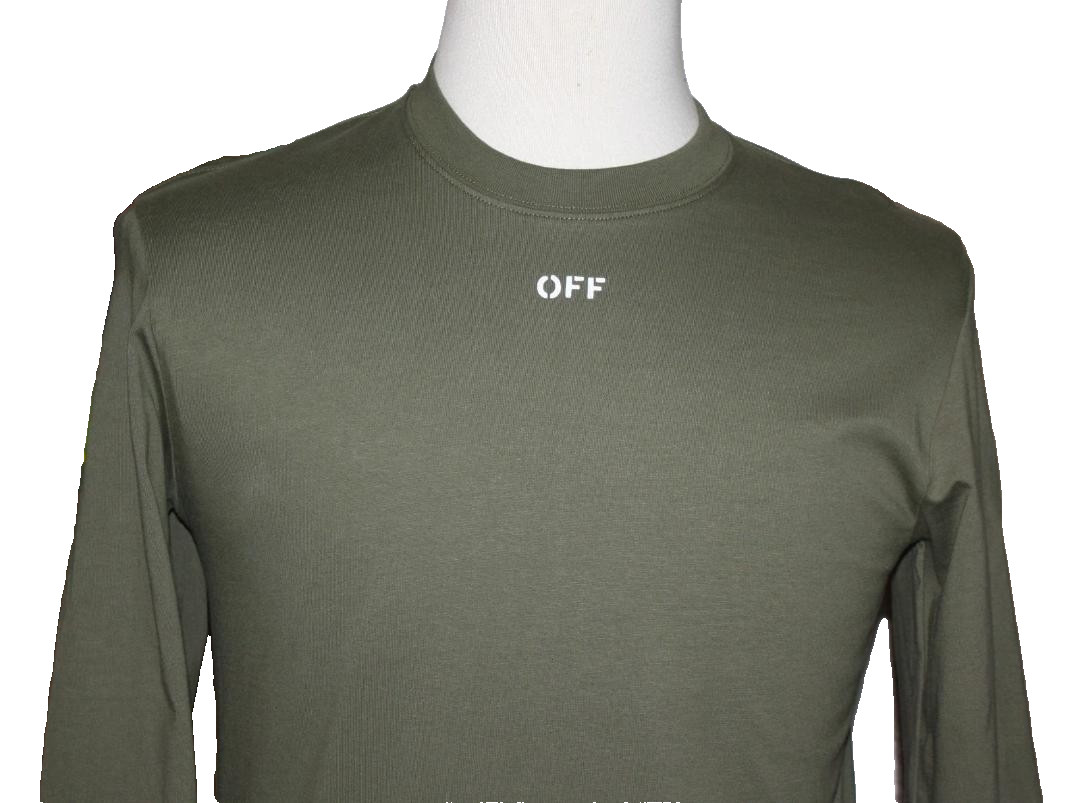 NEW Off-White Moss Stamp Skate Logo Crewneck Made in Portugal Sz L NWT $425