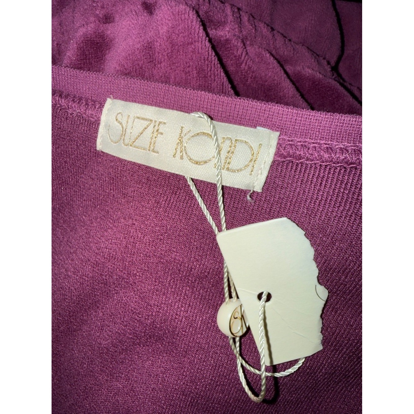 Suzie Kondi Velour Jumpsuit Size Small Dark Magenta Boysenberry NEW