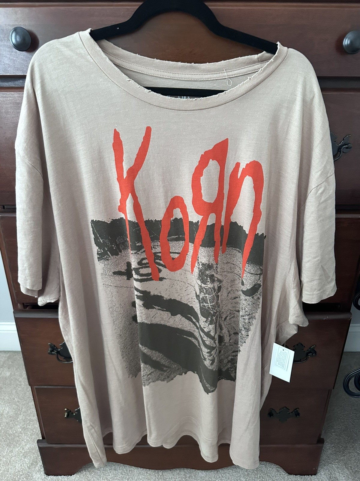 Korn T-Shirt 1995 Tour Graphic Print 2XL Tan