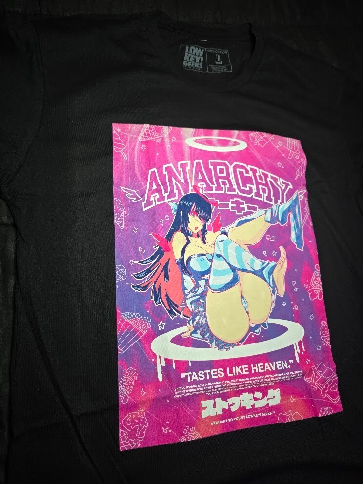 Low Key Geeks Panty & Stocking with Garterbelt Black Anime Graphic T-Shirt