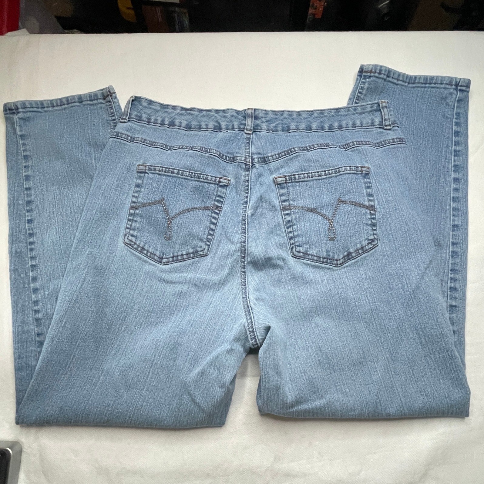 Just My Size Jeans WOMENS 18W Blue Stretch Classic Denim Straight Leg Light Wash