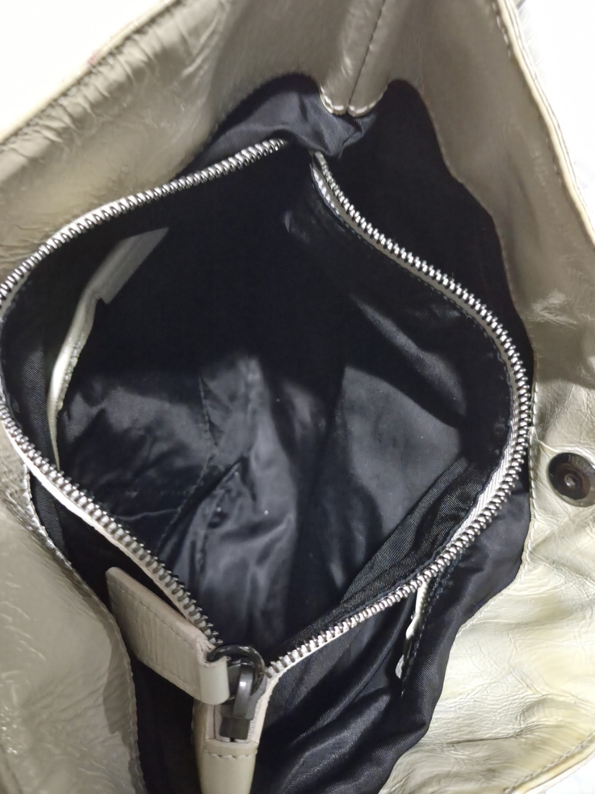 Burberry Checked Gray Nylon & Trimmed Smoke Patent Leather Shoulder Hobo Bag