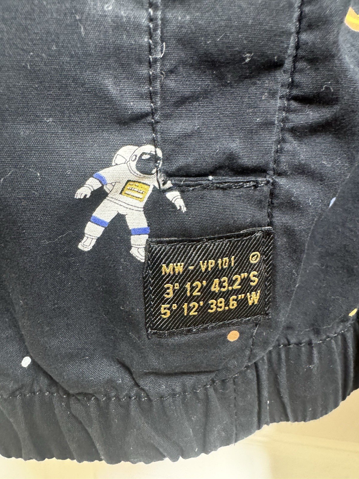 Denim & Flowers Full Zip Hoodie Jacket Sz M Planets & Astronauts Pockets
