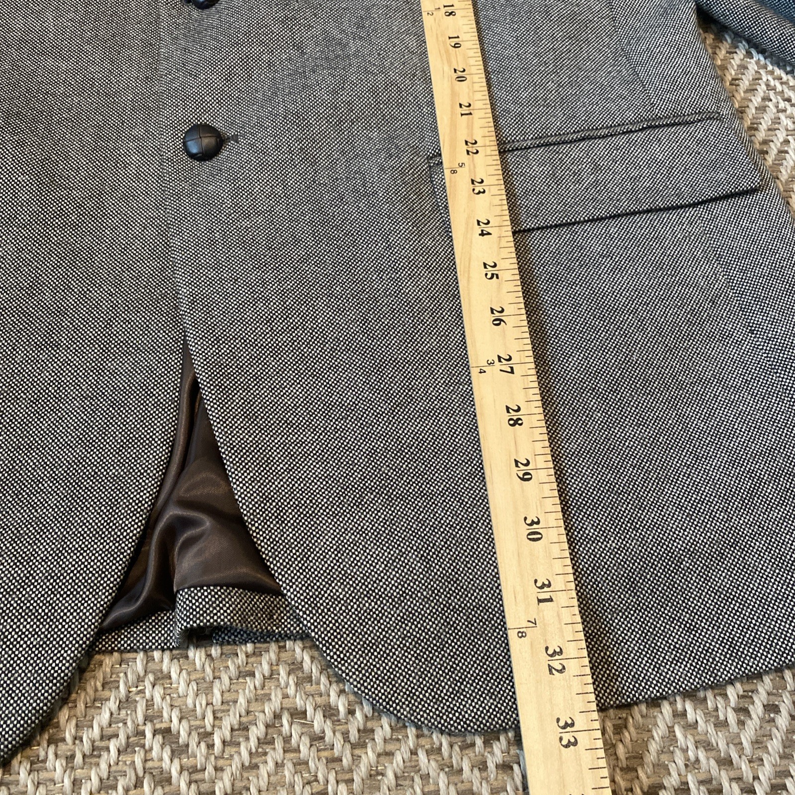 Saddlebred Mens Sz 44L Wool Blend Nailhead Blazer Jacket BlokeWear Elbow Patch