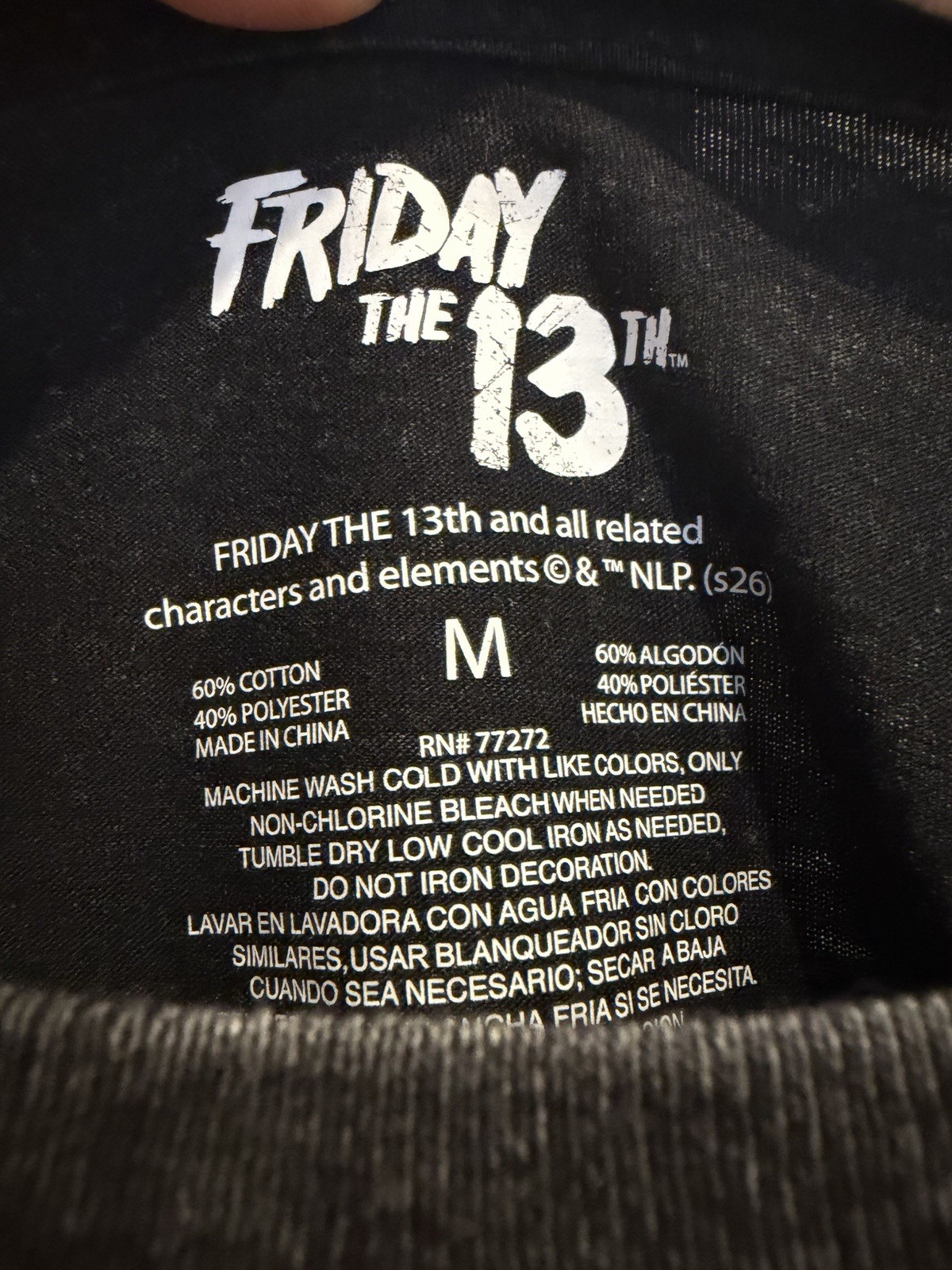 Women’s Friday The 13th Camp Crystal Lake Horror, Goth, Halloween T-Shirt Size L