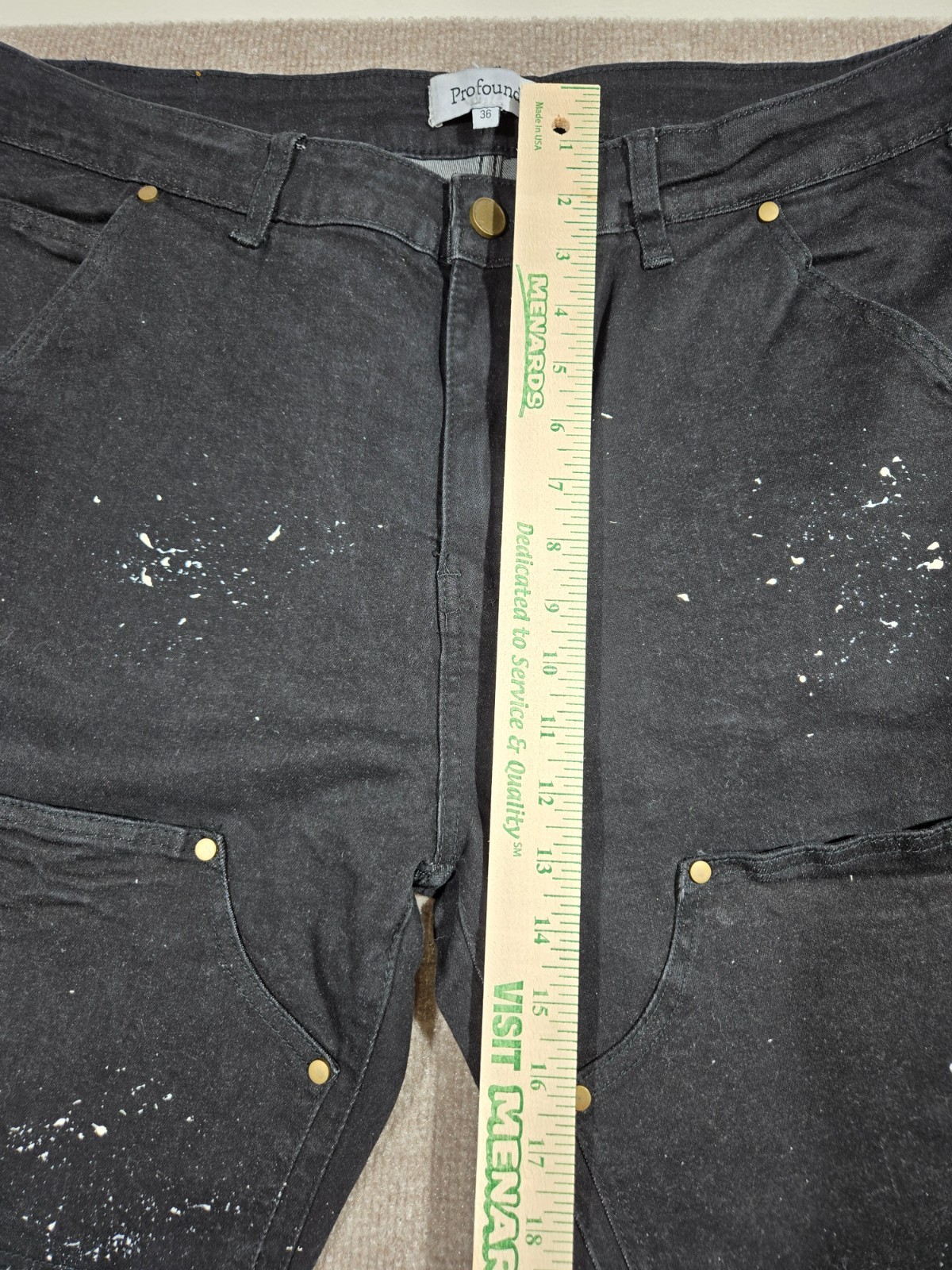 Profound Carpenter Jeans Paint Splatter Workwear Streetwear Men’s W36