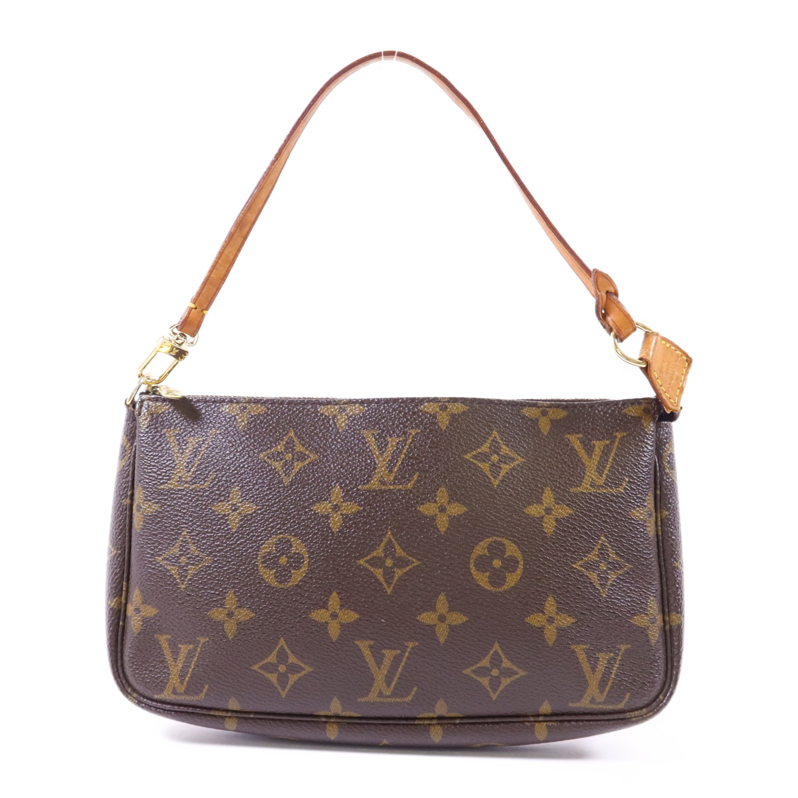 LOUIS VUITTON LV GHW Pochette Accessoires Pouch Handbag M51980 Monogram Brown