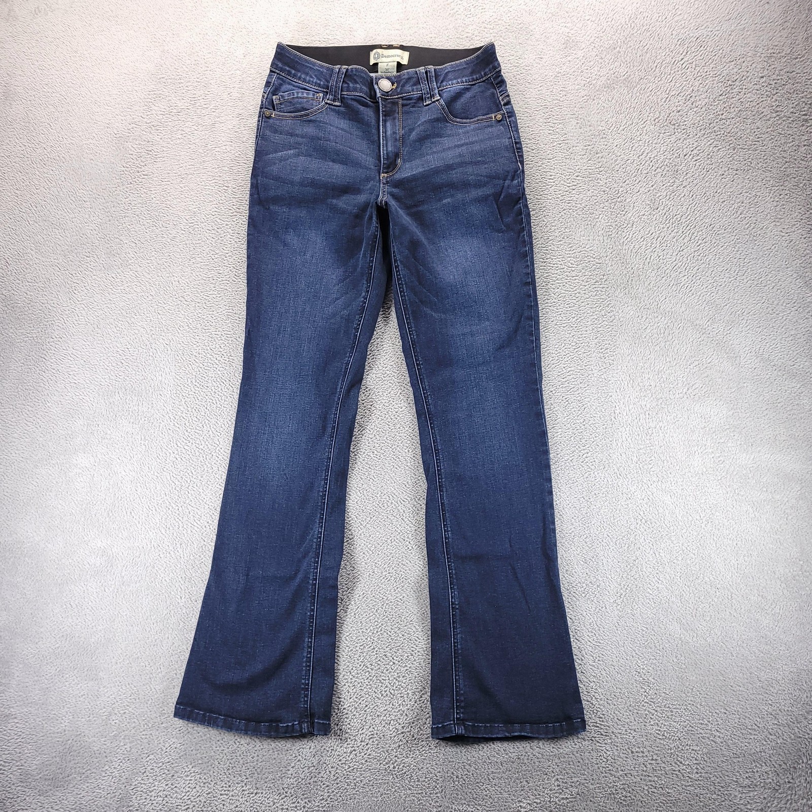 Democracy Jeans Womens 8 Blue Mid Rise Bootcut Ab Technology Stretch Denim